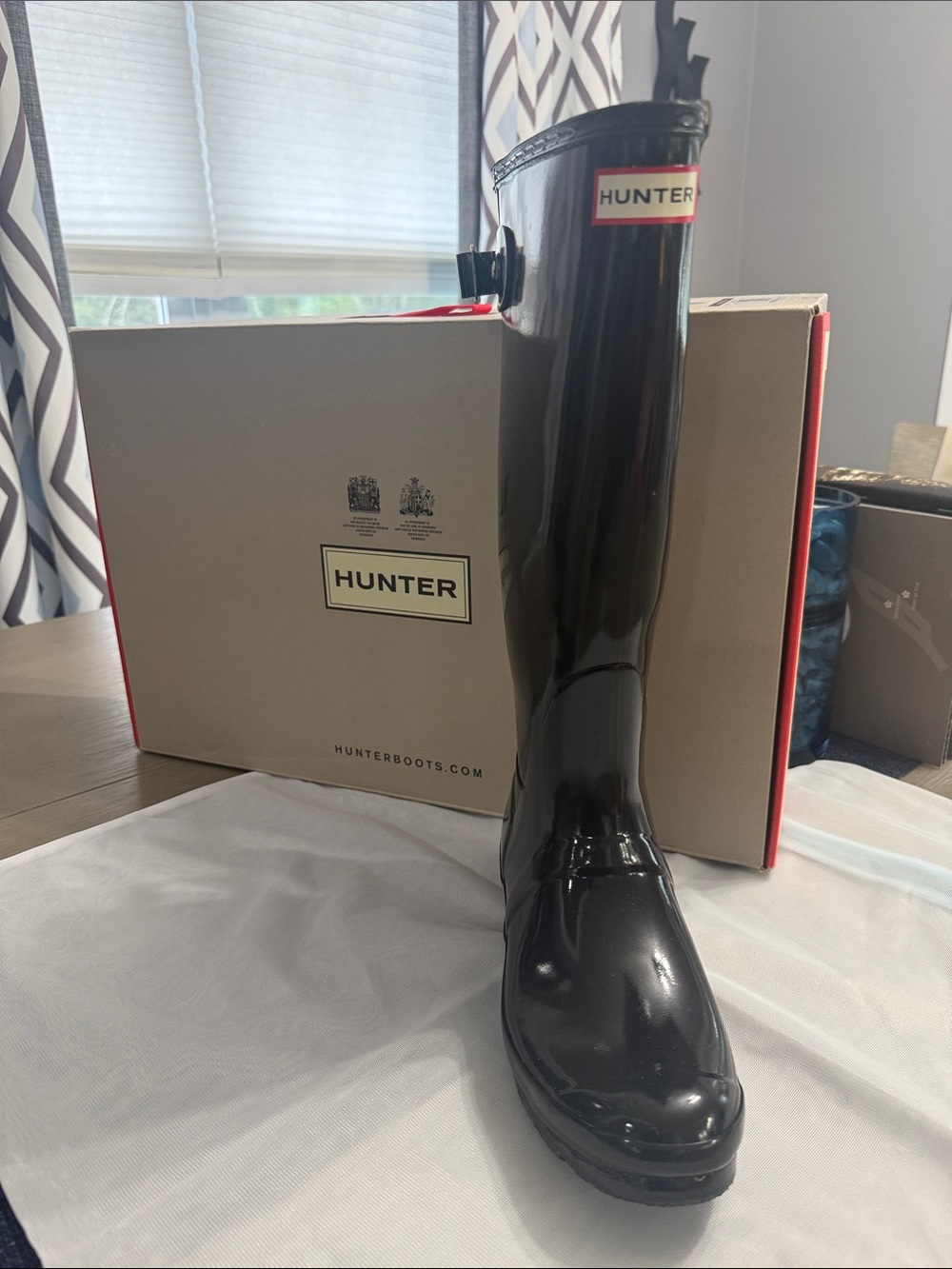 Hunter Men's Tall Gloss Black Rain Boot